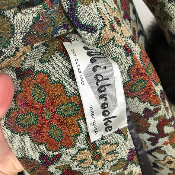 Vintage 1960’s tapestry jacket fur cuffs boho - Picture 5 of 8